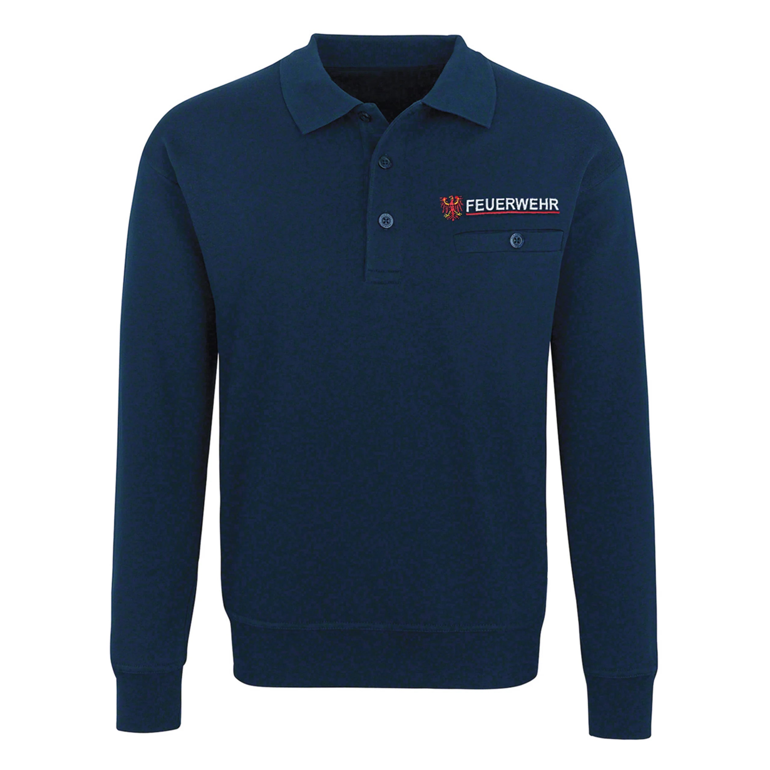 Sweatshirt mit Polokragen Feuerwehr Brandenburg