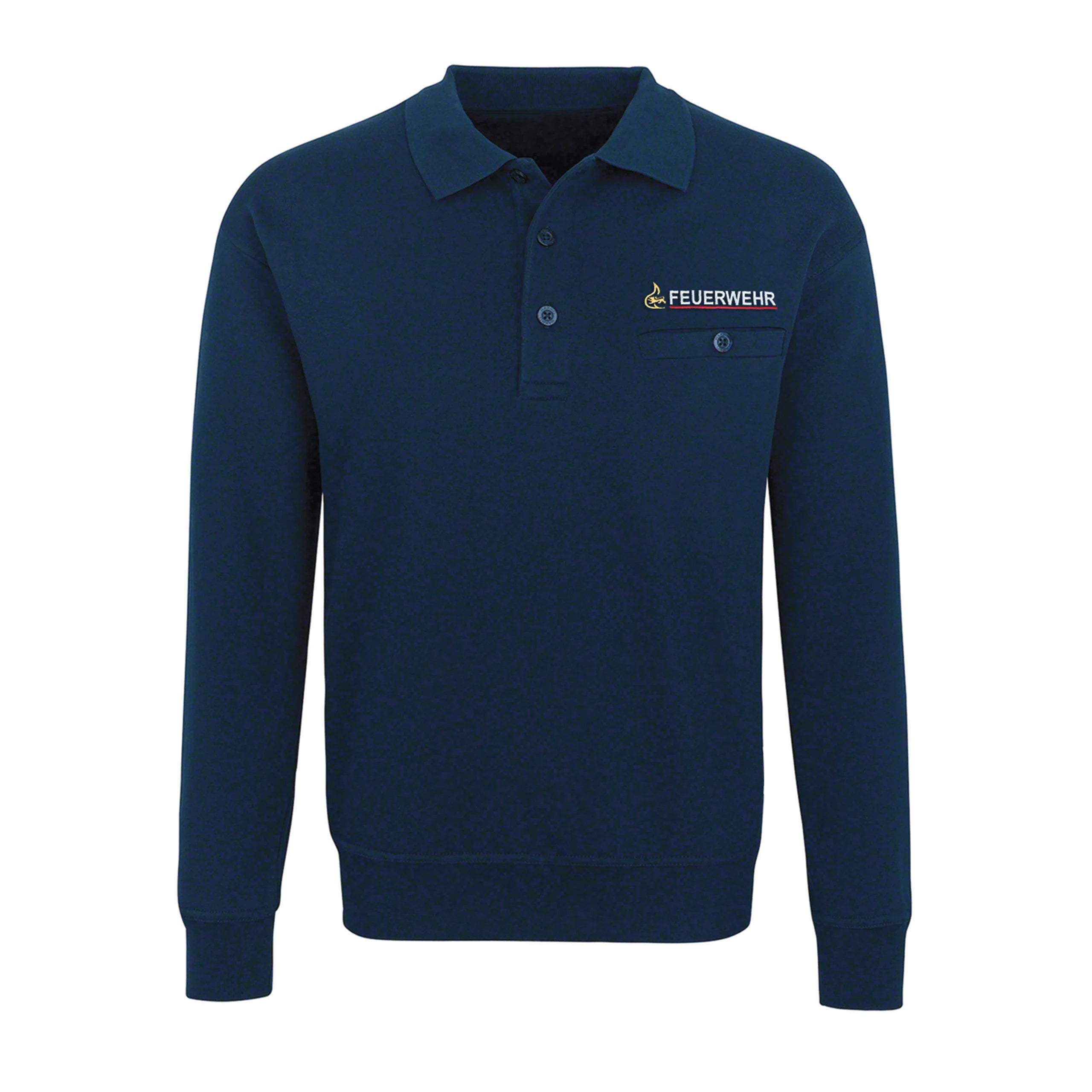 Sweatshirt mit Polokragen Feuerwehr Baden-Württemberg