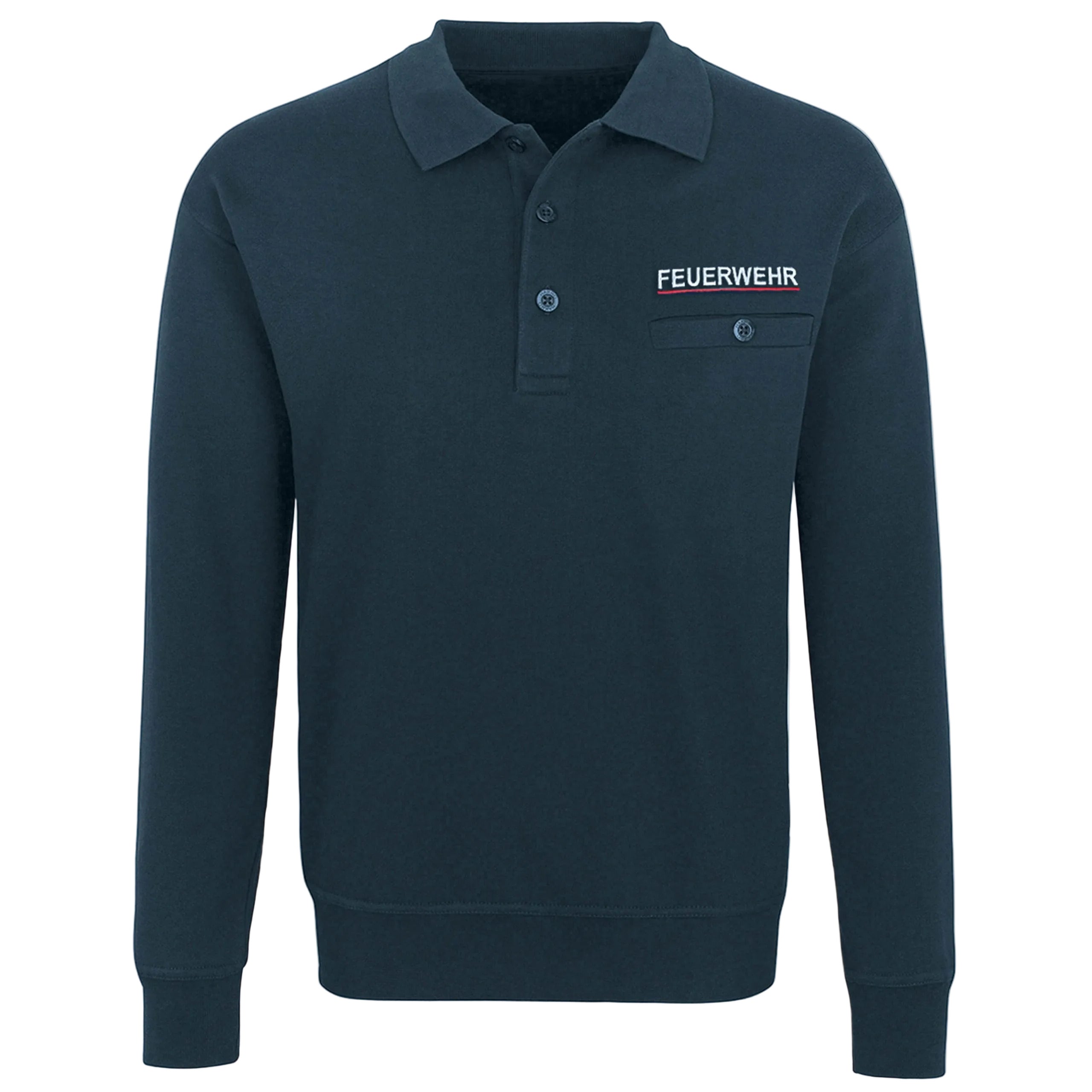Sweatshirt mit Polokragen Feuerwehr  Sachsen