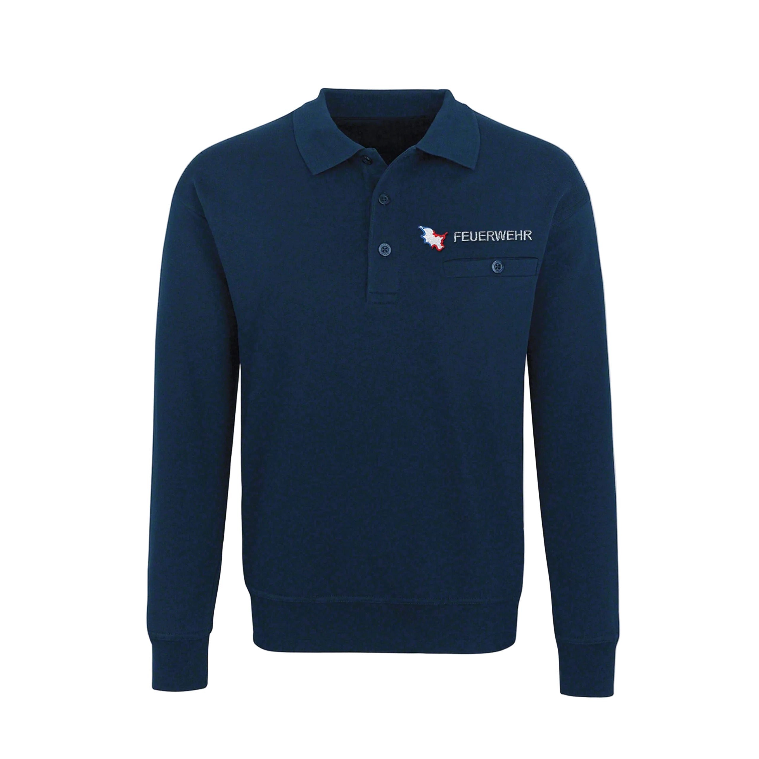 Sweatshirt mit Polokragen Feuerwehr Schleswig-Holstein
