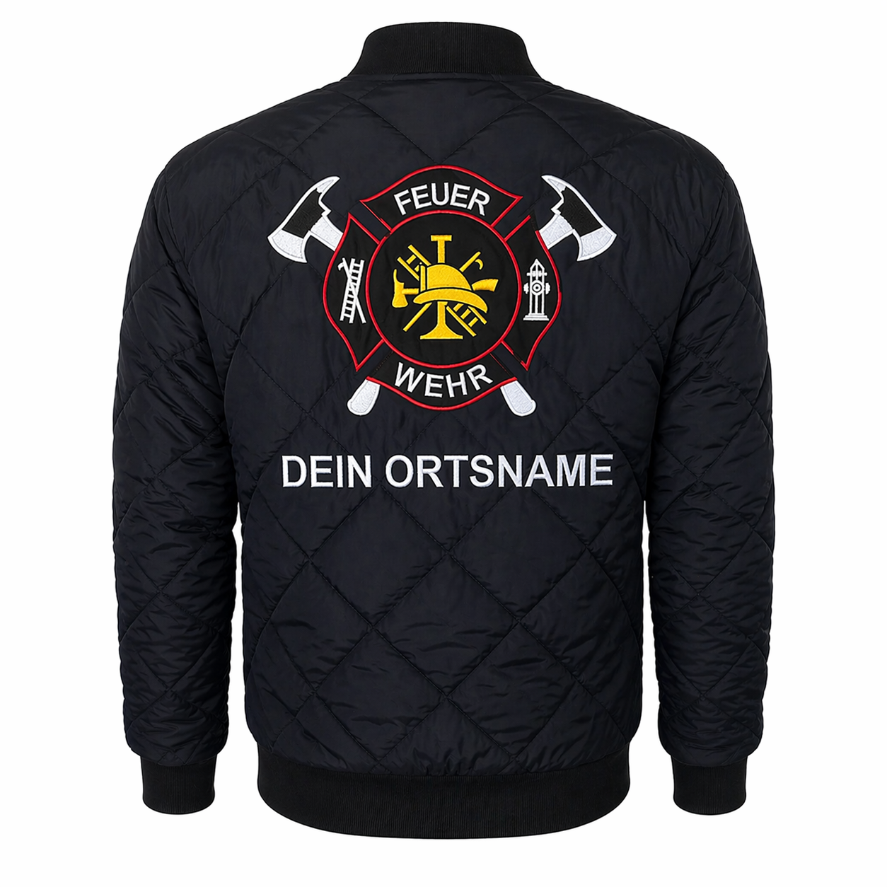 Steppjacke "Chicago Fire" Stick vorne und inklusive individuellen Ortsnamen hinten