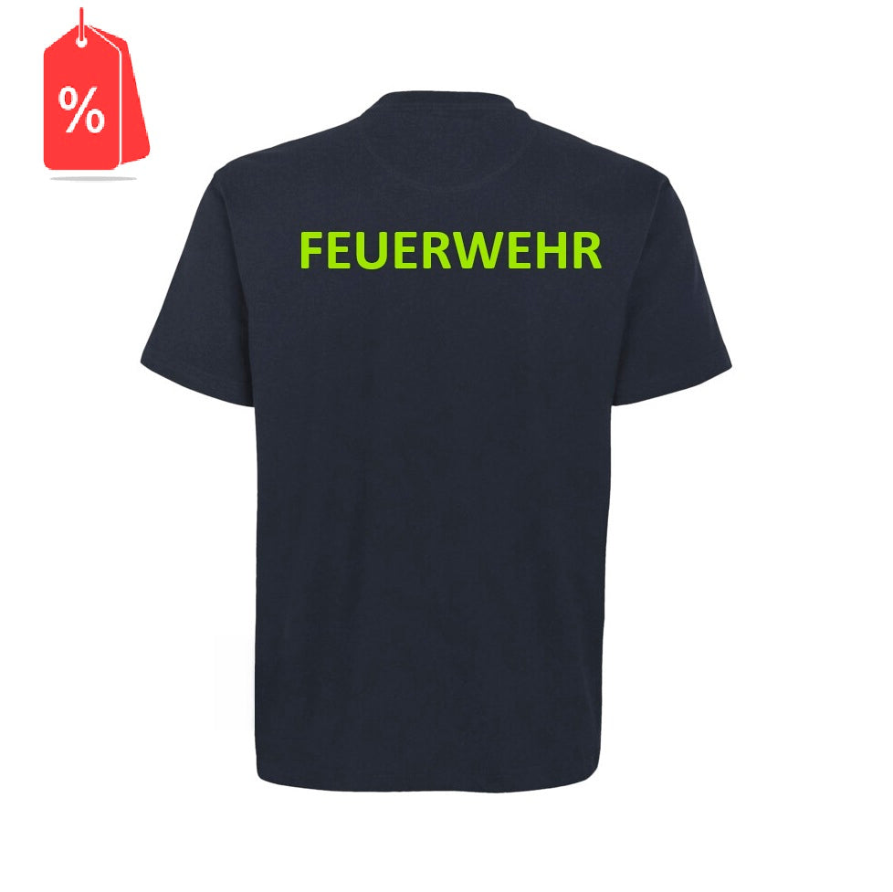 T-Shirt inkl. Druck FEUERWEHR leuchtgelb